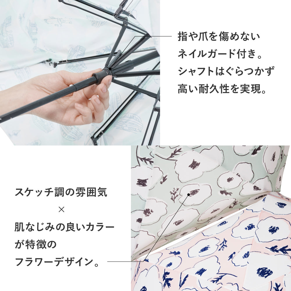 傘 日傘 雨傘 かさ カサ Waterfront ウォーターフロント シューズセレクション 折り畳み傘 レディース