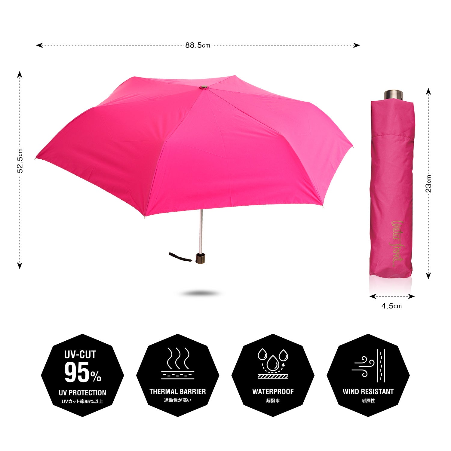 傘 日傘 雨傘 かさ カサ Waterfront ウォーターフロント シューズセレクション 折り畳み傘 レディース メンズ ユニセックス 

